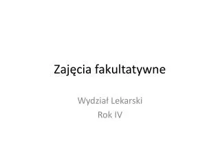 zaj cia fakultatywne