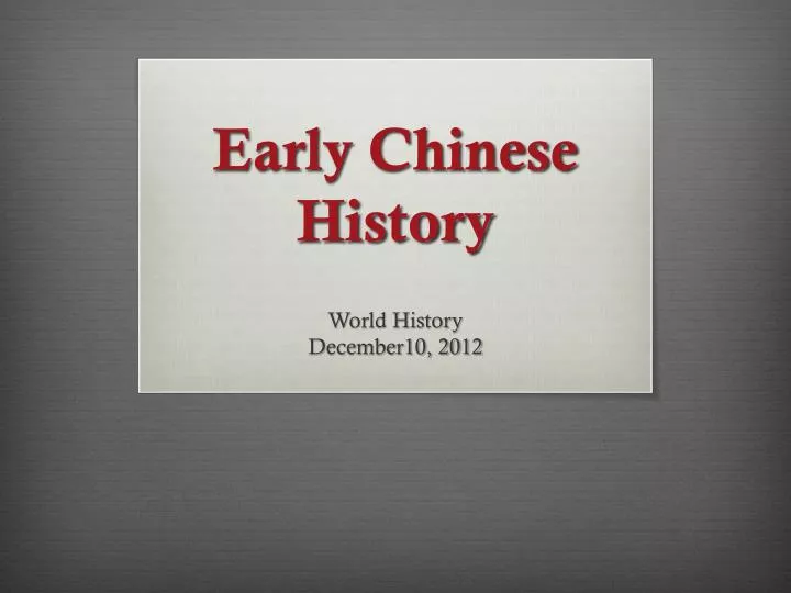 early chinese history