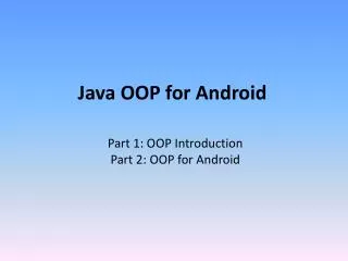 Java OOP for Android