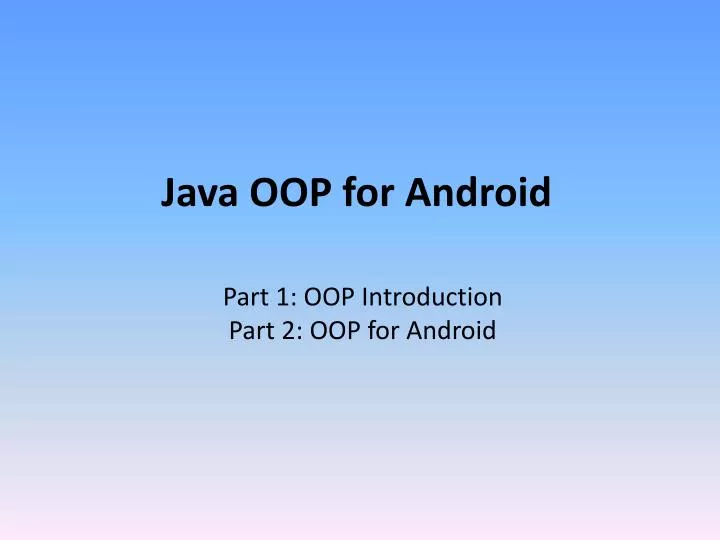 java oop for android