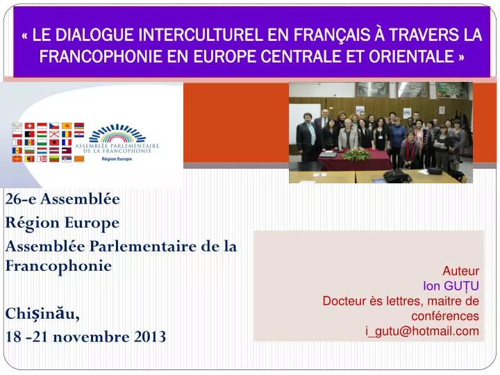 le dialogue interculturel en fran ais travers la francophonie en europe centrale et orientale