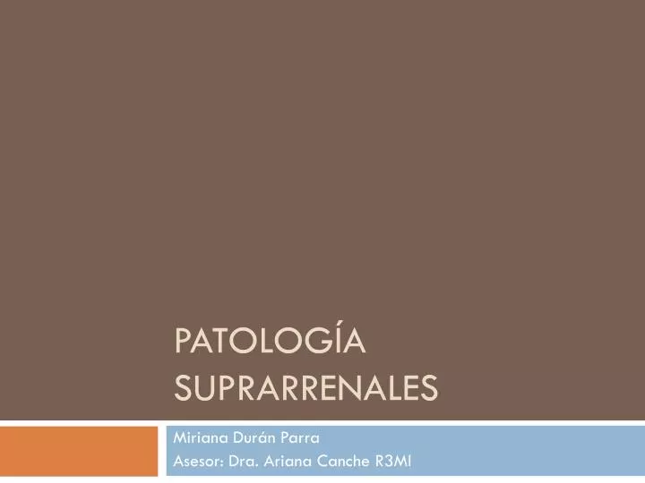 patolog a suprarrenales