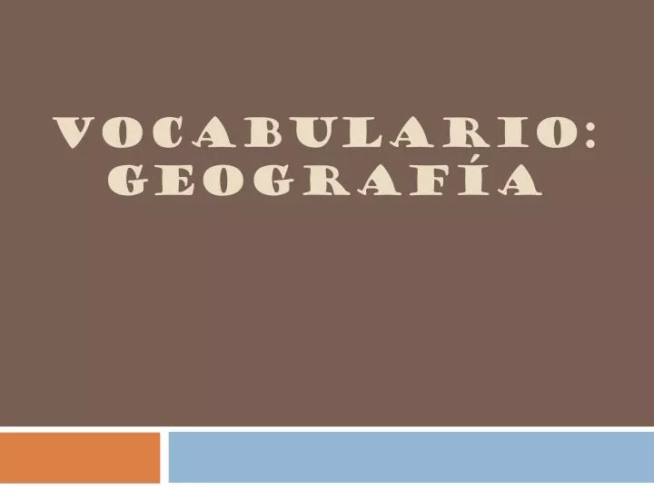 vocabulario geograf a