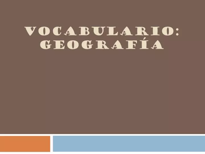 vocabulario geograf a
