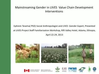 Mainstreaming Gender in LIVES Value Chain Development Interventions