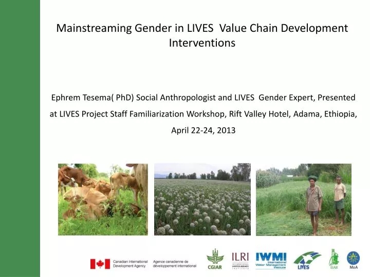 mainstreaming gender in lives value chain development interventions