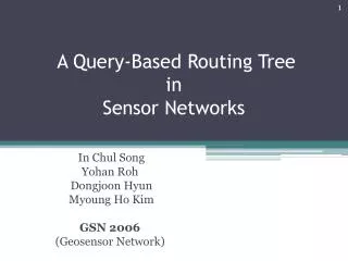 A Query-Based Routing Tree in Sensor Networks