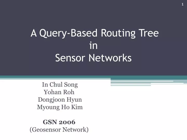a query based routing tree in sensor networks
