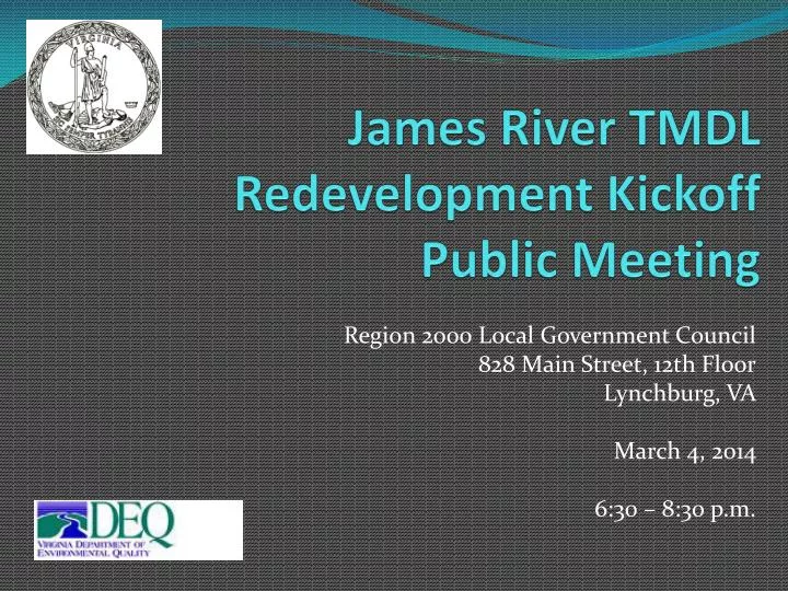 james river tmdl redevelopment kickoff public meeting