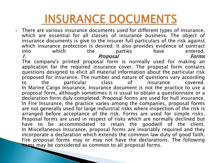 insurance documents