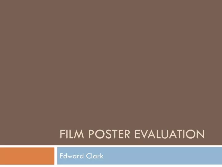film poster evaluation