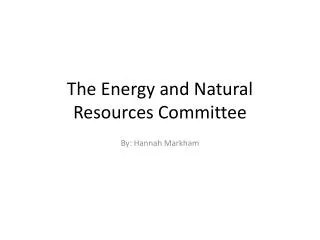 The Energy and Natural Resources Committee