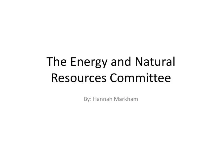 the energy and natural resources committee