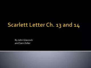 Scarlett Letter Ch. 13 and 14