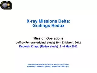 X-ray Missions Delta: Gratings Redux