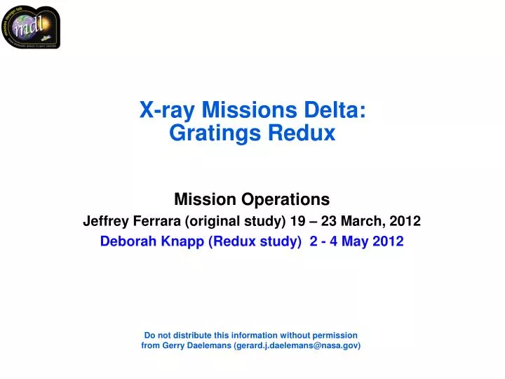 x ray missions delta gratings redux