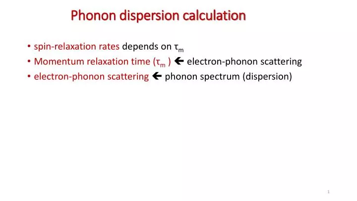 phonon dispersion calculation