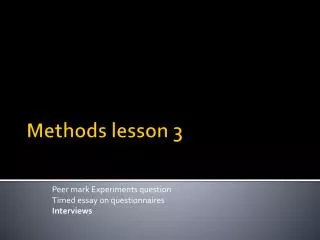 Methods lesson 3