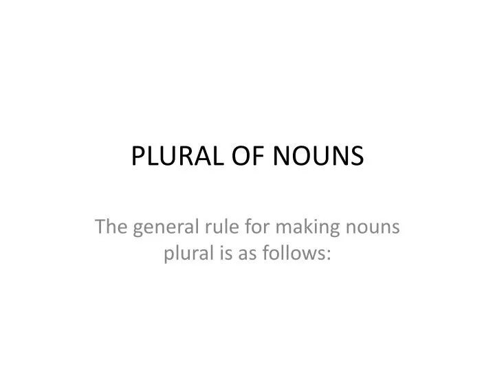 plural of nouns