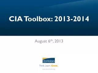 CIA Toolbox: 2013-2014