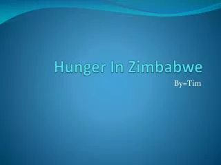 Hunger In Zimbabwe