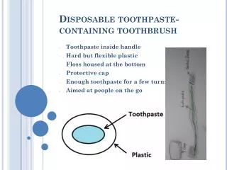 Disposable toothpaste-containing toothbrush