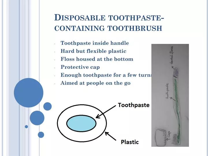 disposable toothpaste containing toothbrush