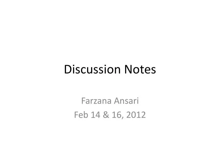 discussion notes