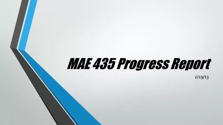 mae 435 progress report