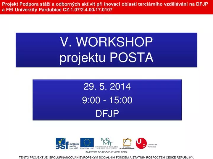 v workshop projektu posta