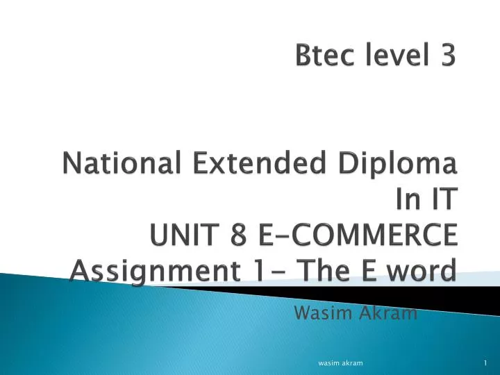 btec level 3 national extended diploma in it unit 8 e commerce assignment 1 the e word