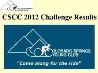 CSCC 2012 Challenge Results