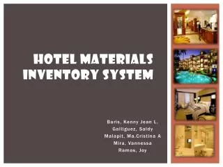 Hotel materials Inventory System