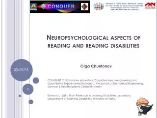 Neuropsychological aspects of reading and reading disabilities