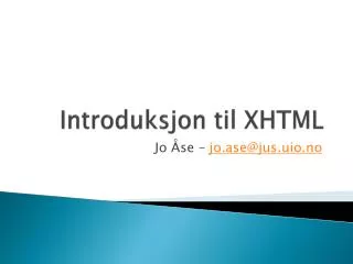 introduksjon til xhtml