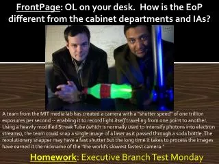 Homework : Executive Branch Test Monday