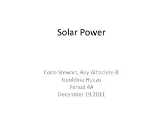 Solar Power