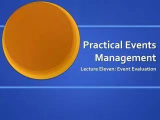 Practical Events Management