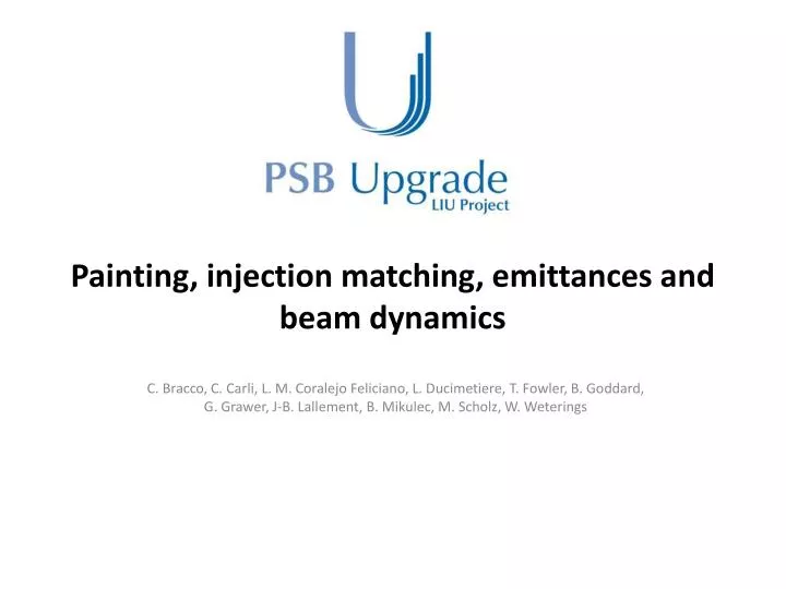 painting injection matching emittances and beam dynamics