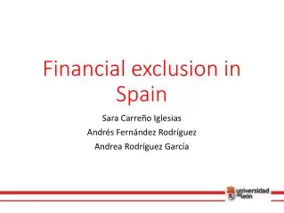 Financial exclusion in Spain