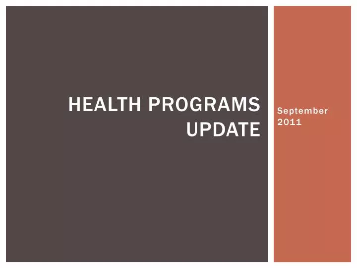 health programs update