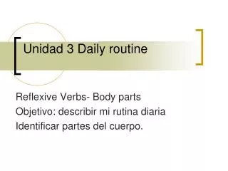 Unidad 3 Daily routine