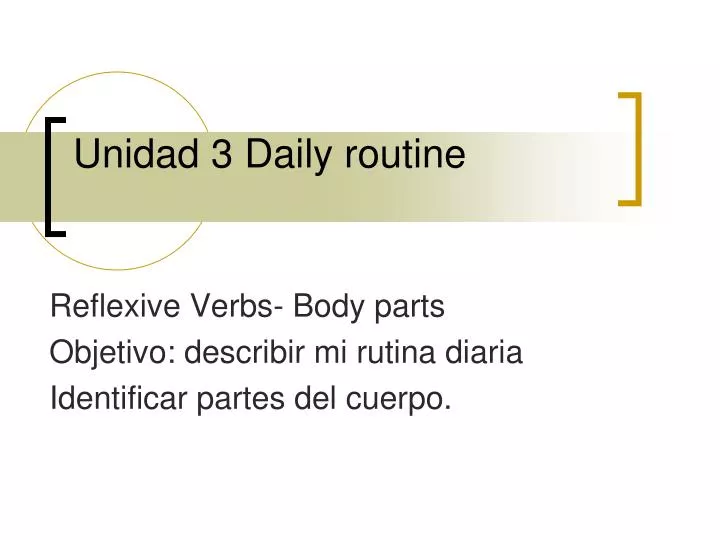 unidad 3 daily routine