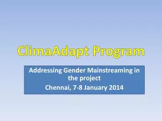 ClimaAdapt Program
