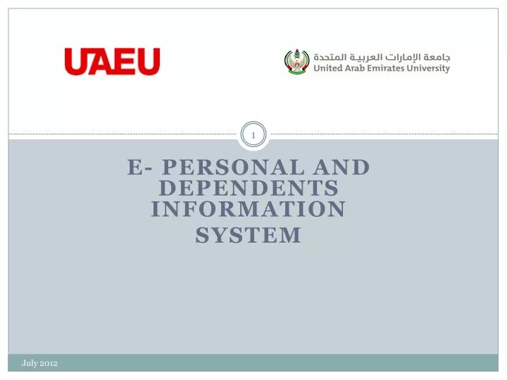 e personal and dependents information system