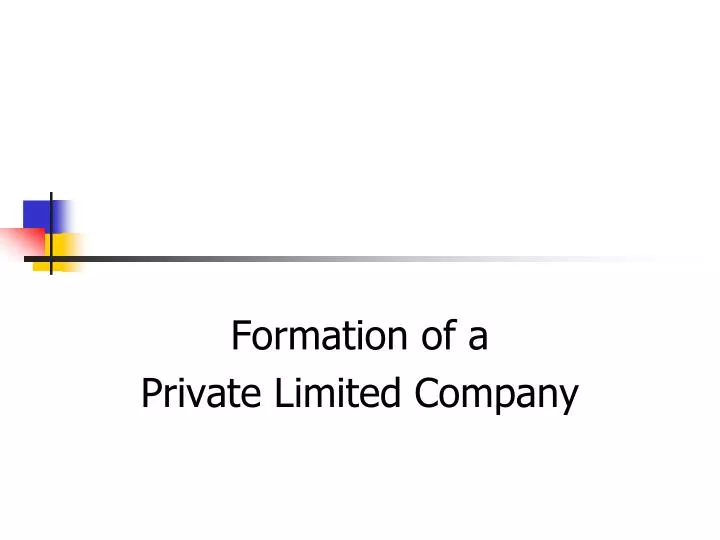 formation of a private limited company