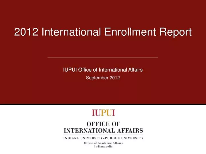 2012 international enrollment report