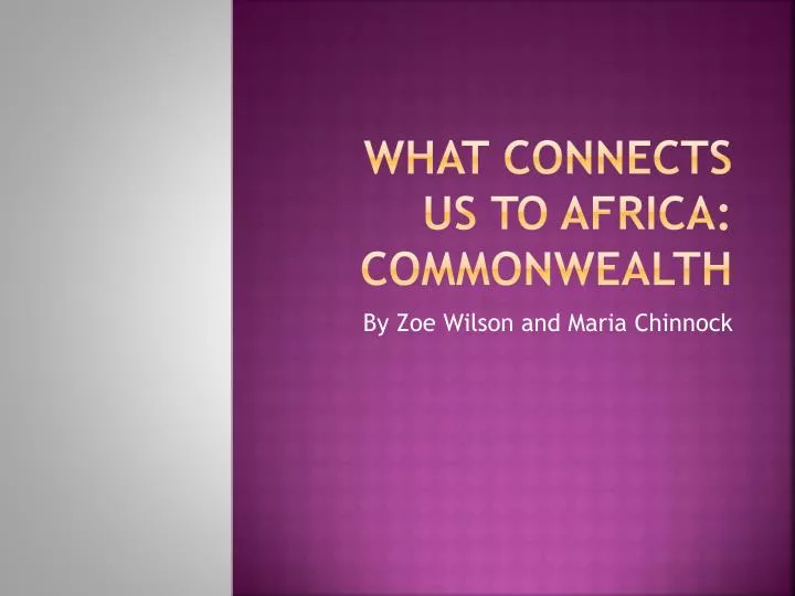 what connects us to africa commonwealth