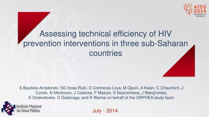 assessing technical efficiency of hiv prevention interventions in three sub saharan countries