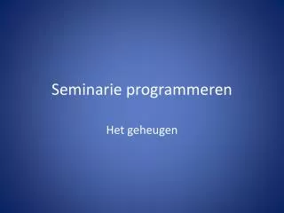 seminarie programmeren